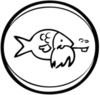 Logo du studio, un poisson barbu fumant la pipe © Mayliss Clara